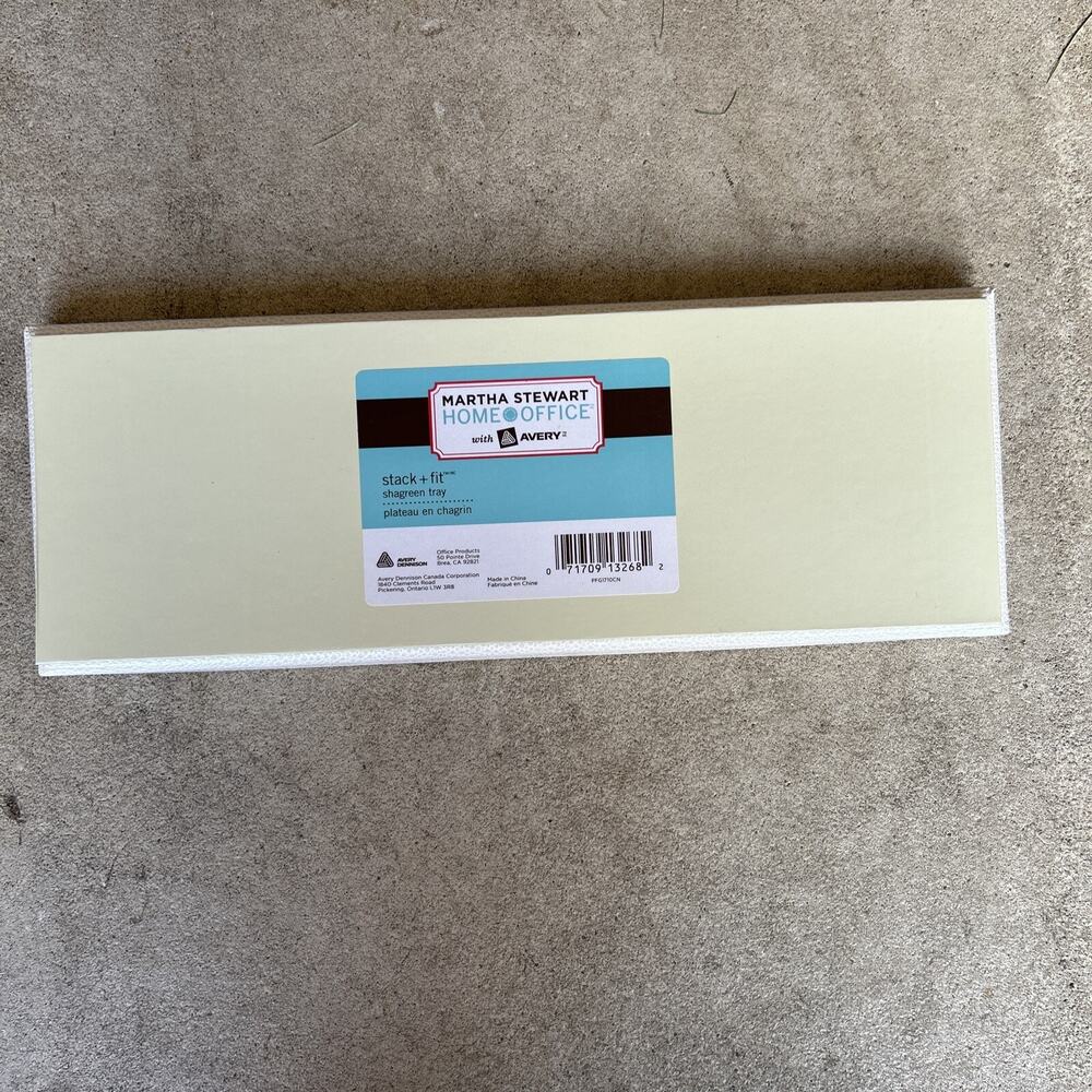 Martha Stewart Home Office Stack + Fit Shagreen Tray White 13268